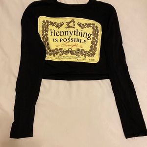 Fashion Nova. Hennything is Possible long Sleeve Crop Top.